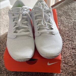 Nike White Mesh Sneakers ( cheer shoes)